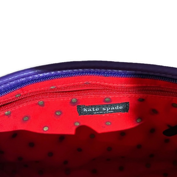NWT Kate Spade purple quilted makeup bag with water resistant lining. - Picture 3 of 6